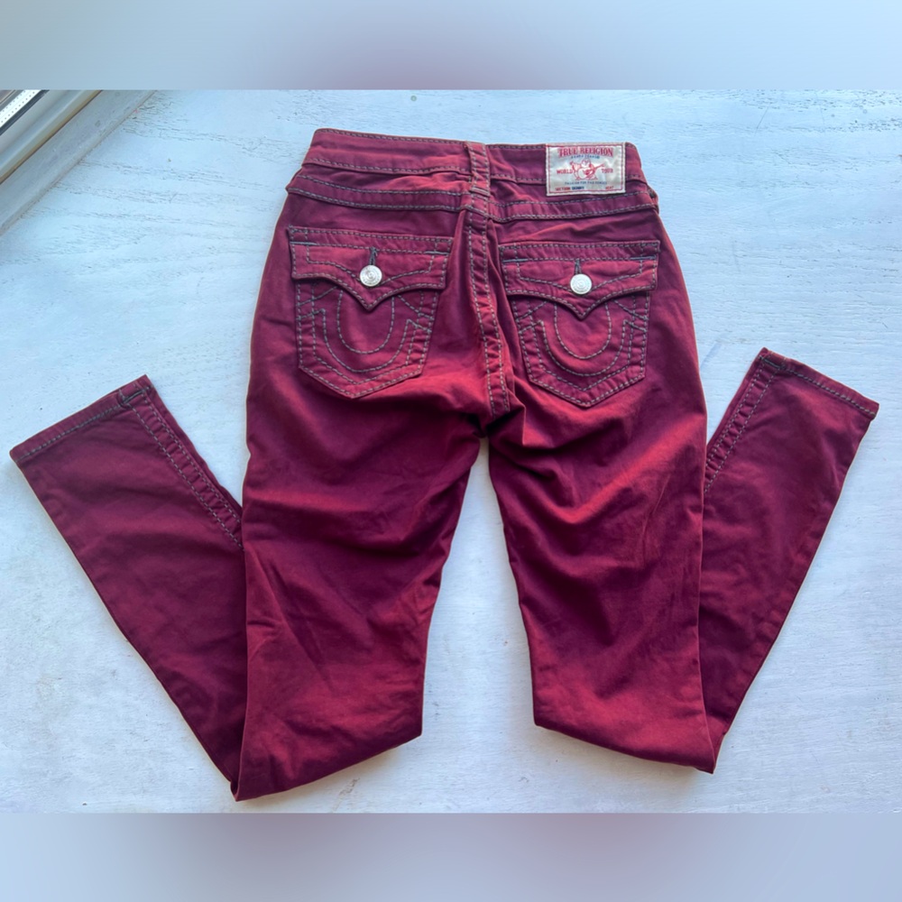 True Religion Skinny  burgundy jeans
